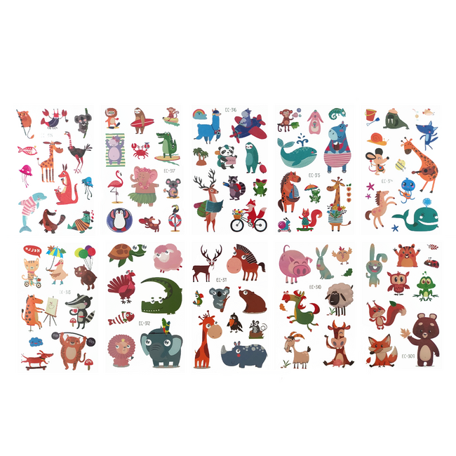 Ideiglenes tetoválás - Vidám állatok