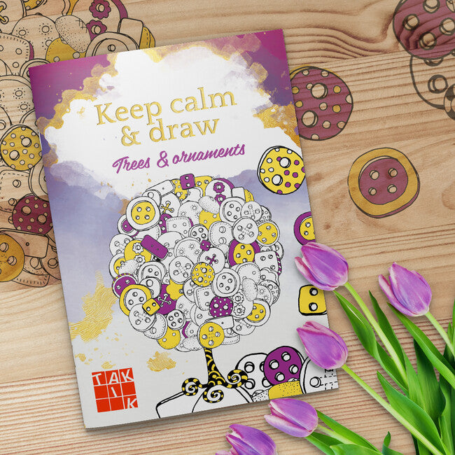 Stresszoldó színezőkönyv– Fák és díszítő motívumok