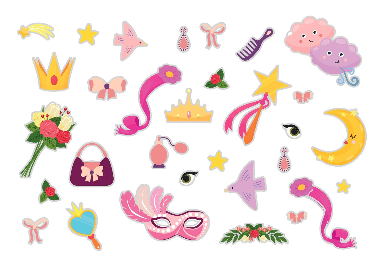 Újrafelhasználható matricák : Hercegnők és tündérek