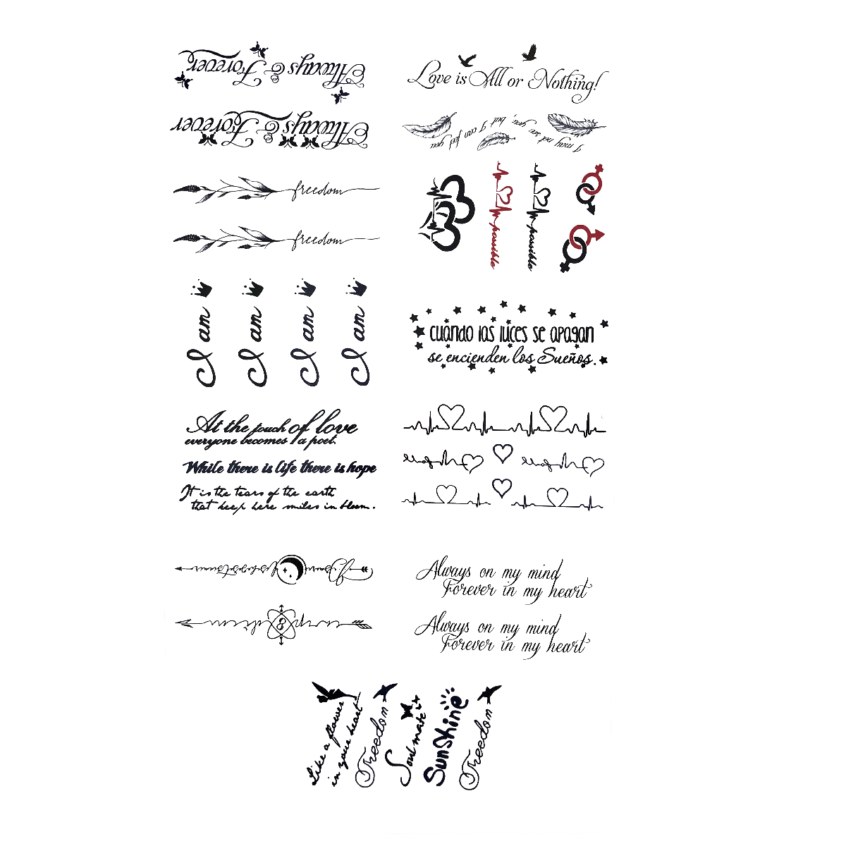 Ideiglenes tetoválás - A szerelem szavai