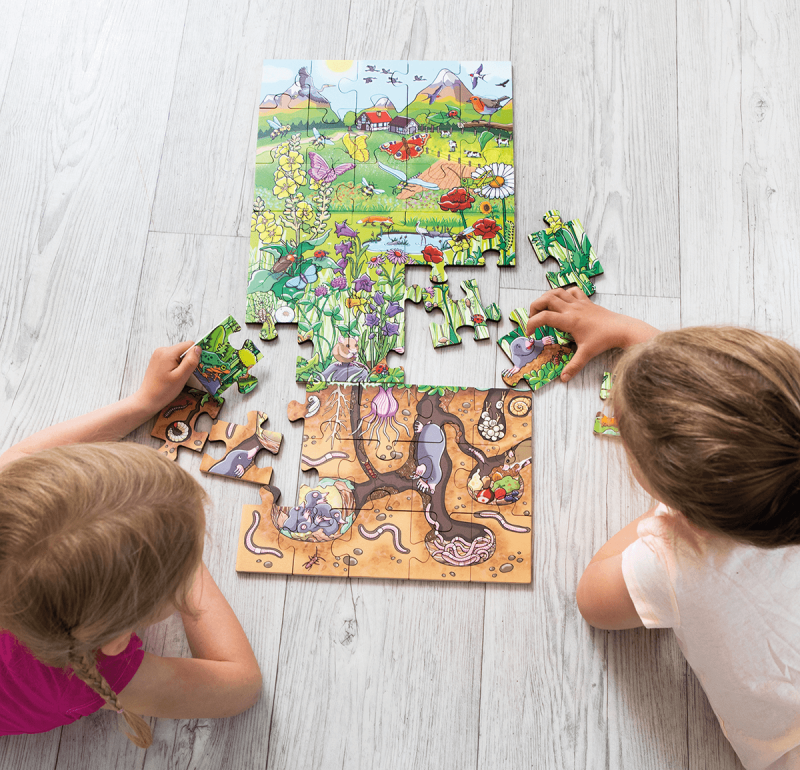 Padló puzzle - Virágok a réten