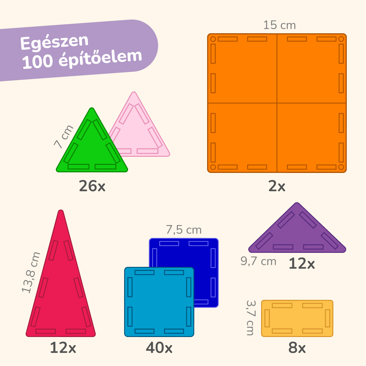 COLORMAG - Mágneses építőkészlet 100 db-os
