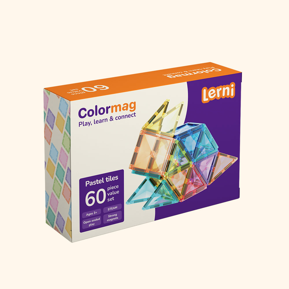 Mágneses építőkészlet COLORMAG 60db - pasztell