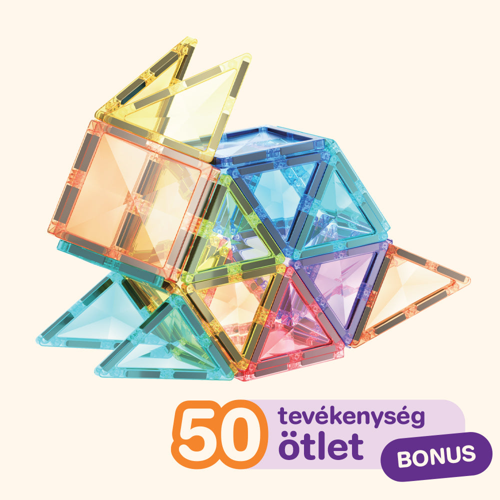 Mágneses építőkészlet COLORMAG 60db - pasztell