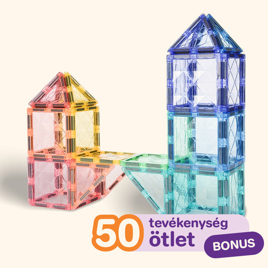 Mágneses építőkészlet COLORMAG 60db - pasztell