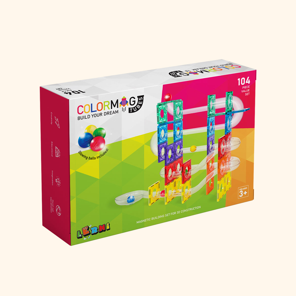 Mágneses építőkészlet COLORMAG TUBES